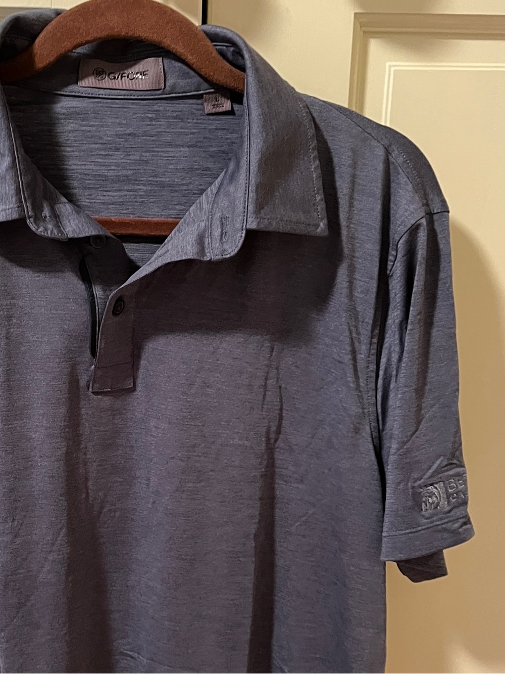 G/FORE Men’s Slate Blue Heather Polo - MGM Embroidery